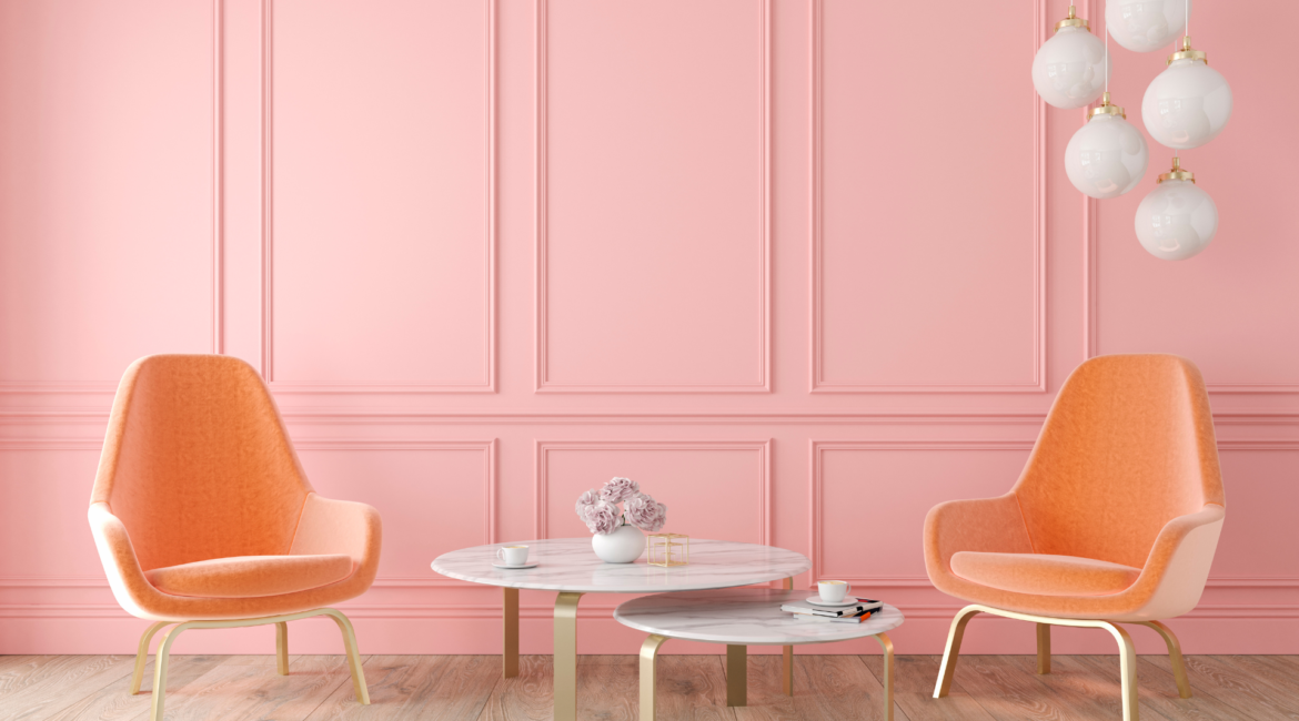 Salon w kolorze Millennial Pink- jak urządzić?
